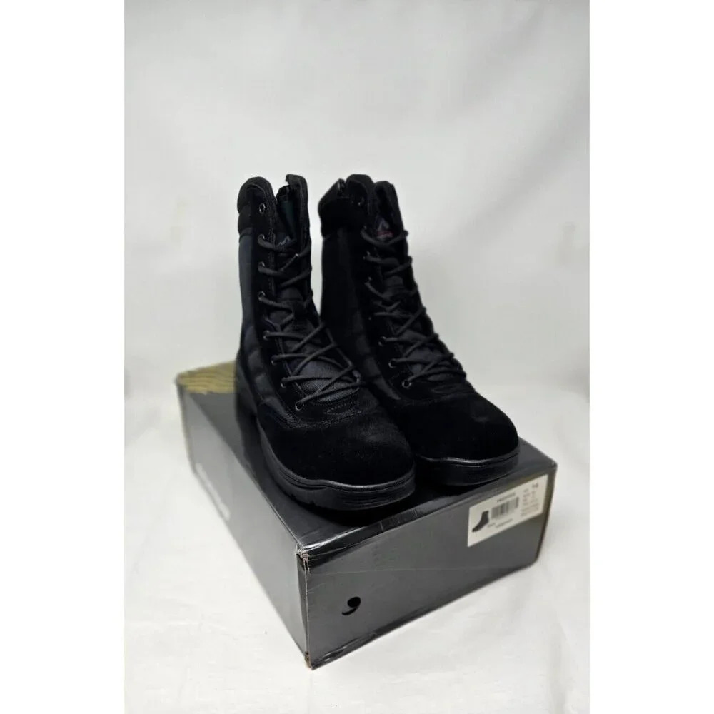 Men's Black Lace-Up Combat Boots